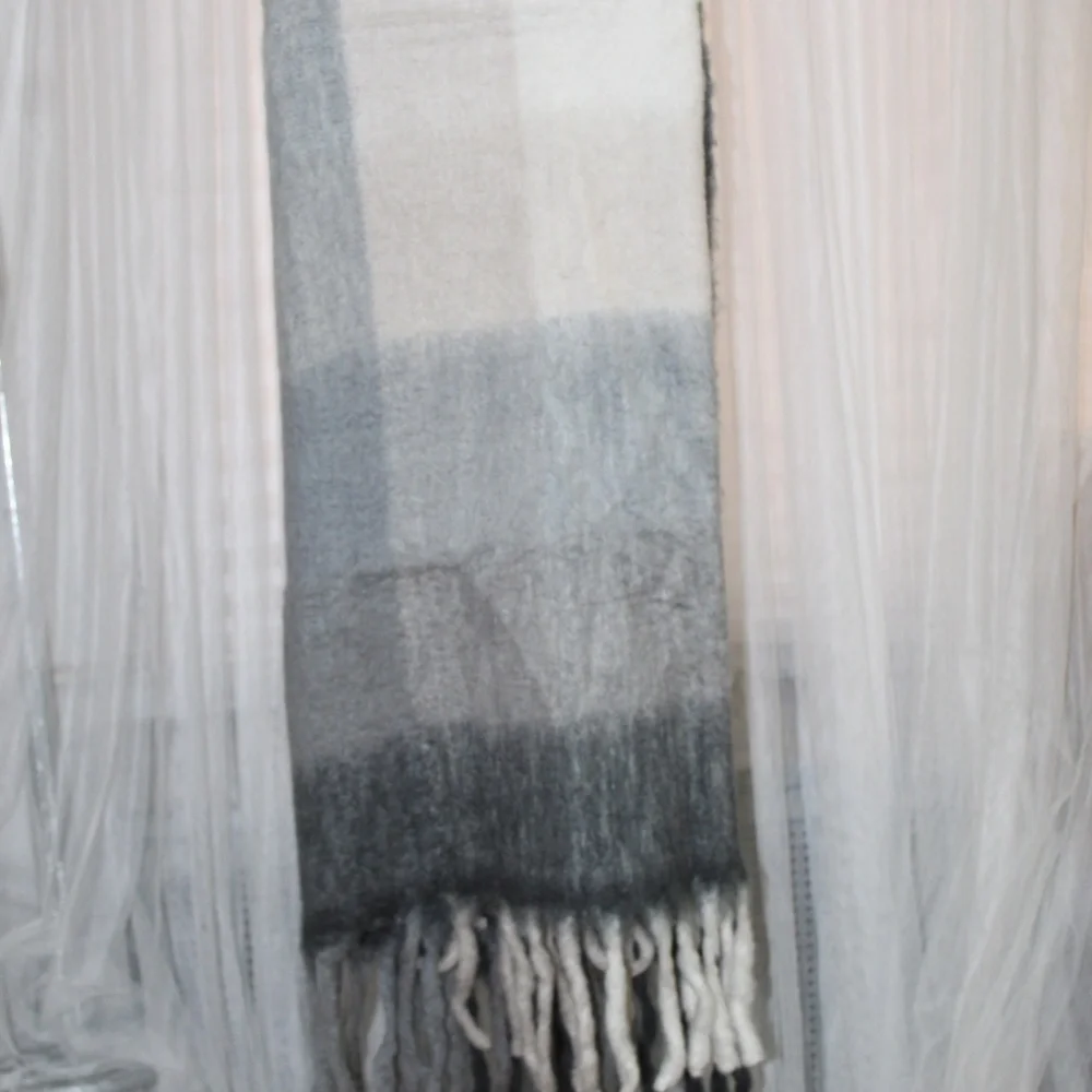 West Elm Brushed Plaid Faux Mohair Throw. Sz. 60